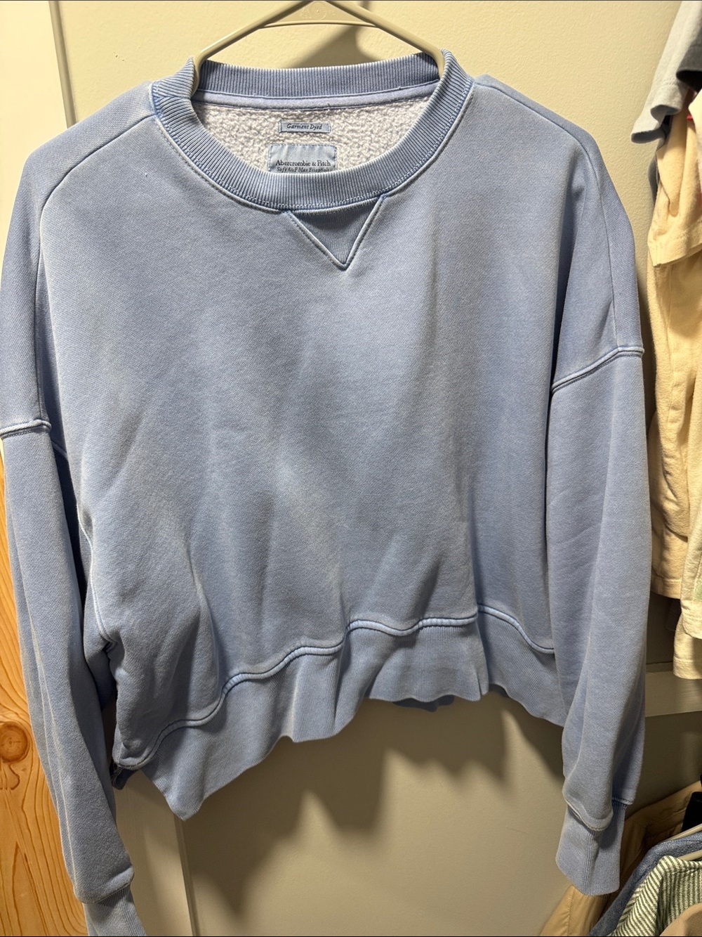 Abercrombie & Fitch Light Blue Boxy Crewneck Sweatshirt